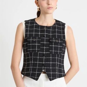 MARELLA Black and White Grid Vest